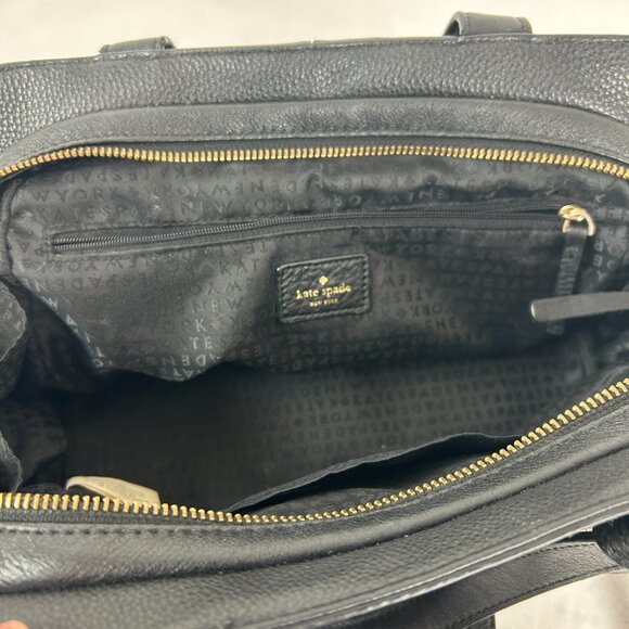 Kate Spade Dominique Street Satchel Bag Black Pebbled Leather Crossbody Medium - Picture 10 of 10
